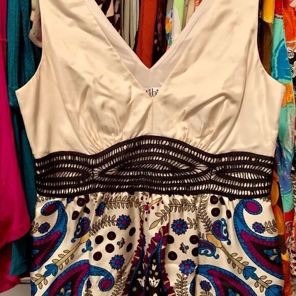 Tibi NY V-Neck Sleeveless Paisley Peplum Top SML - Picture 5 of 8